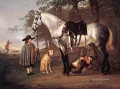 風景の中の灰色の馬 田舎の画家 アルバート・カイプ